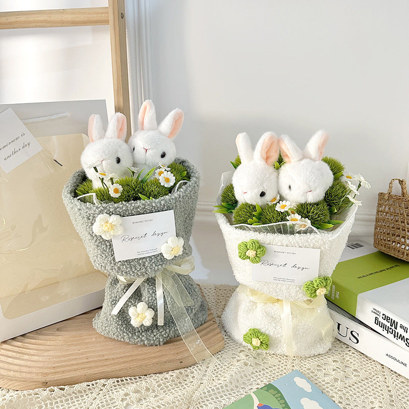 Rabbit Doll Plush Flower Bouquet